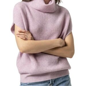 Lilla P lavender orchid purple pink merino cashmere turtleneck vest Sz XS